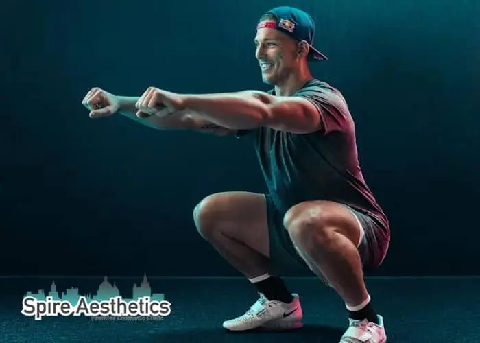 Image of man build leg muscle Higham Ferrers through exercise