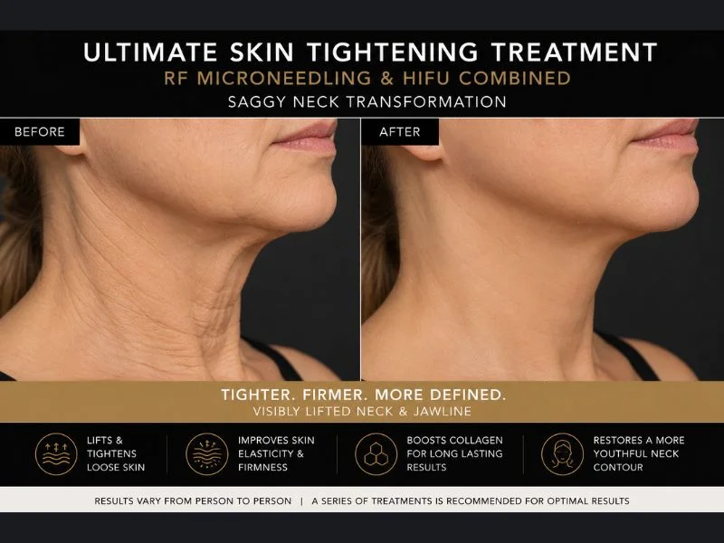 before and after Ultimate skin tightening treatment Higham Ferrers